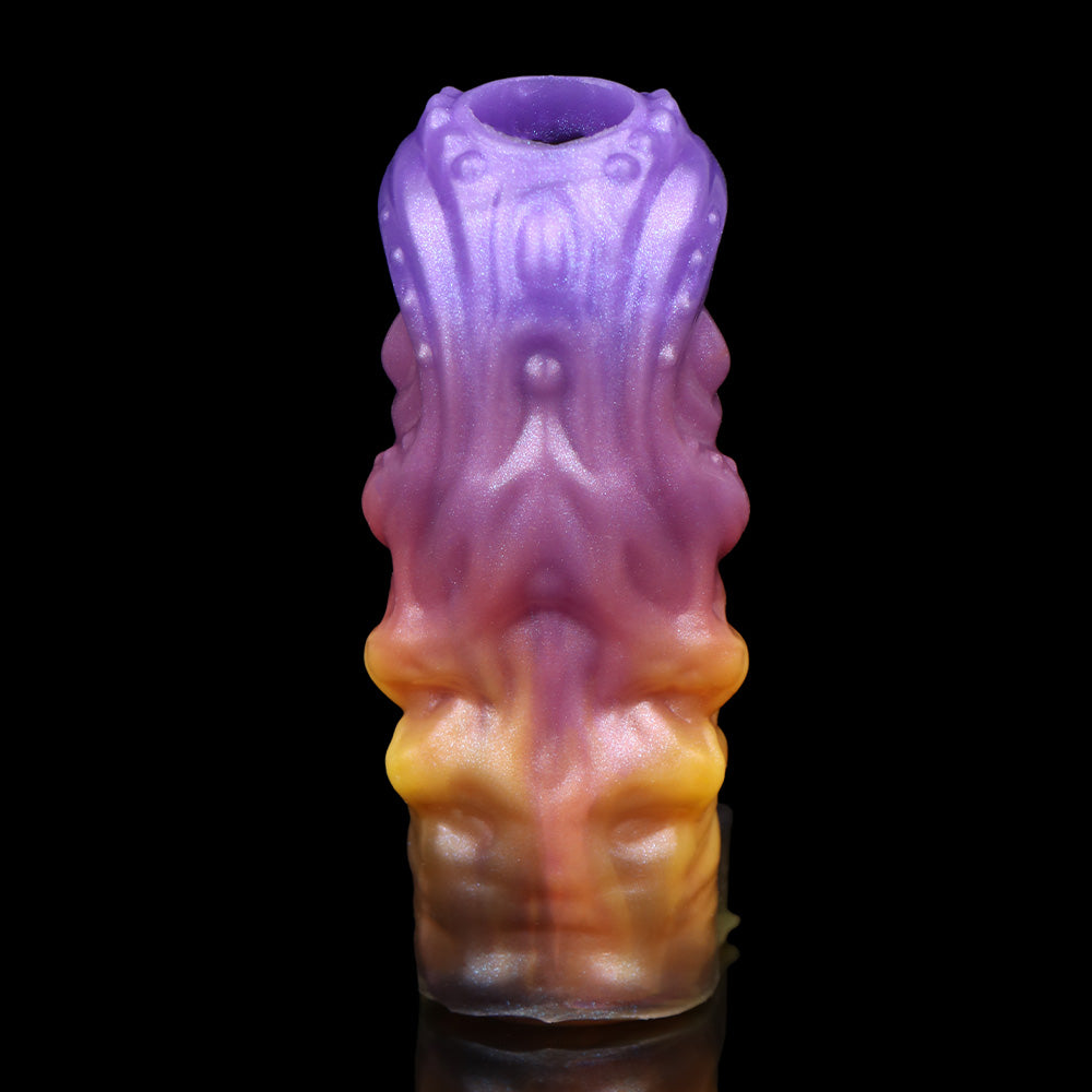 Eldritch Abyss Penis Sleeve – Biomorphes Alien-Design mit Delay-Hodenriemen & offener Spitze