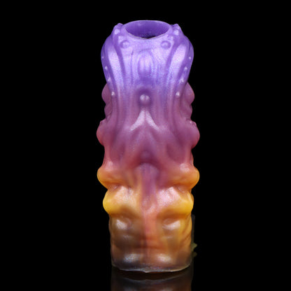 Eldritch Abyss Penis Sleeve – Biomorphes Alien-Design mit Delay-Hodenriemen & offener Spitze