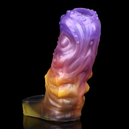 Eldritch Abyss Penis Sleeve – Biomorphes Alien-Design mit Delay-Hodenriemen & offener Spitze