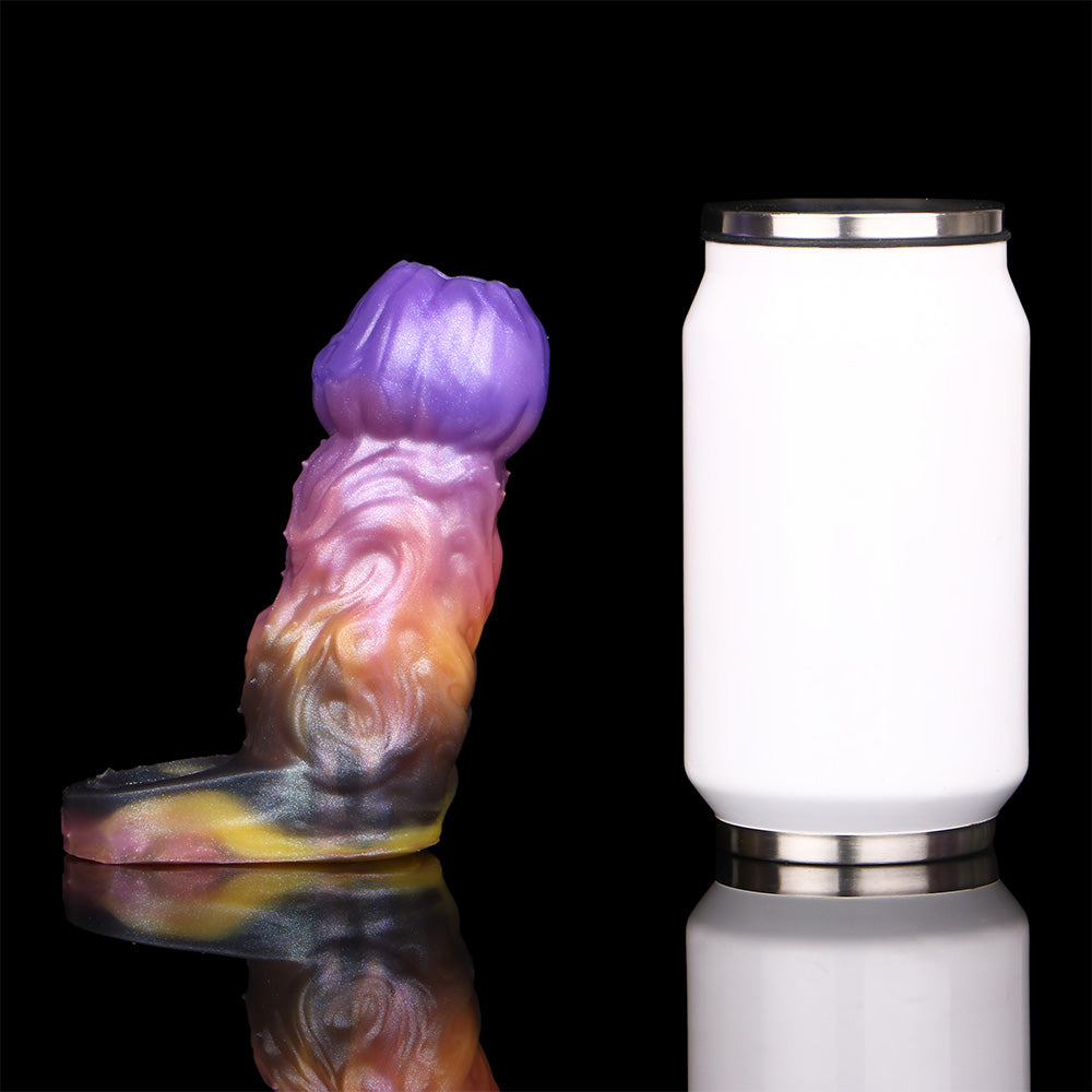 Kürbiskopf Penis Sleeve in Violett-Orange – Offene Eichel, Platin-Silikon & Grusel-Design