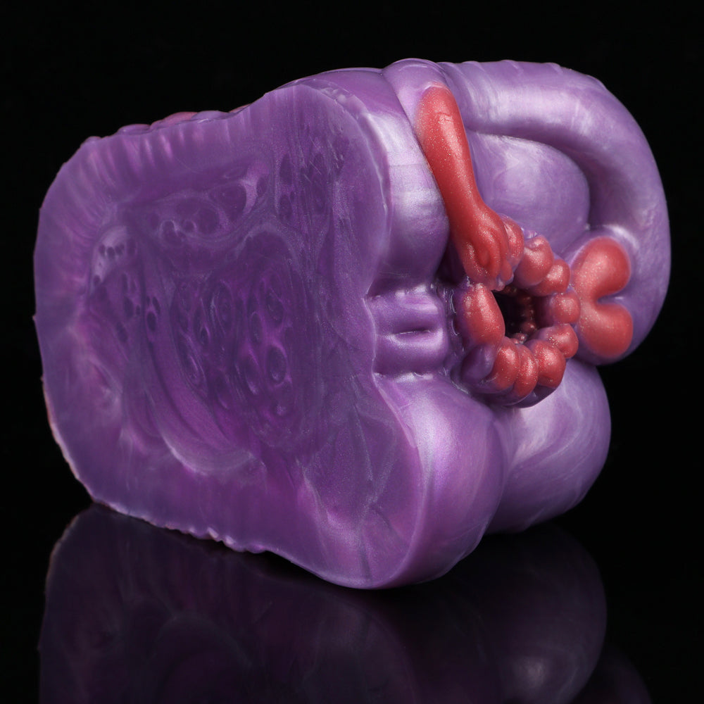 Bestien Masturbator Violett – Tentakel-Kanal & Kristallstab | Platin-Silikon