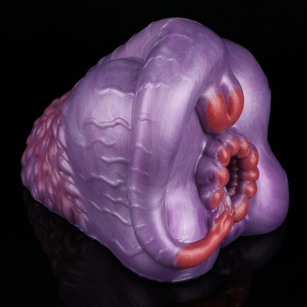 Bestien Masturbator Violett – Tentakel-Kanal & Kristallstab | Platin-Silikon