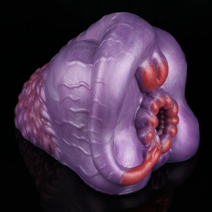 Bestien Masturbator Violett – Tentakel-Kanal & Kristallstab | Platin-Silikon