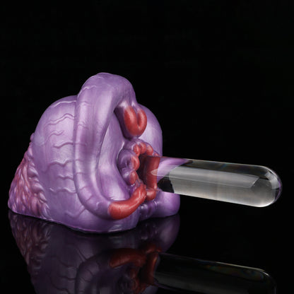 Bestien Masturbator Violett – Tentakel-Kanal & Kristallstab | Platin-Silikon