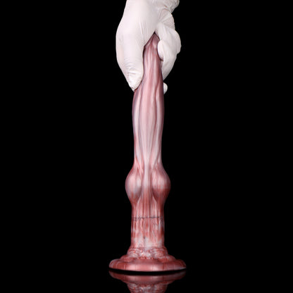Fantasy Dildo Roségold Marmor – Aufblasbar & Größenverstellbar, Gestufte Kugelstruktur & Starker Saugnapf