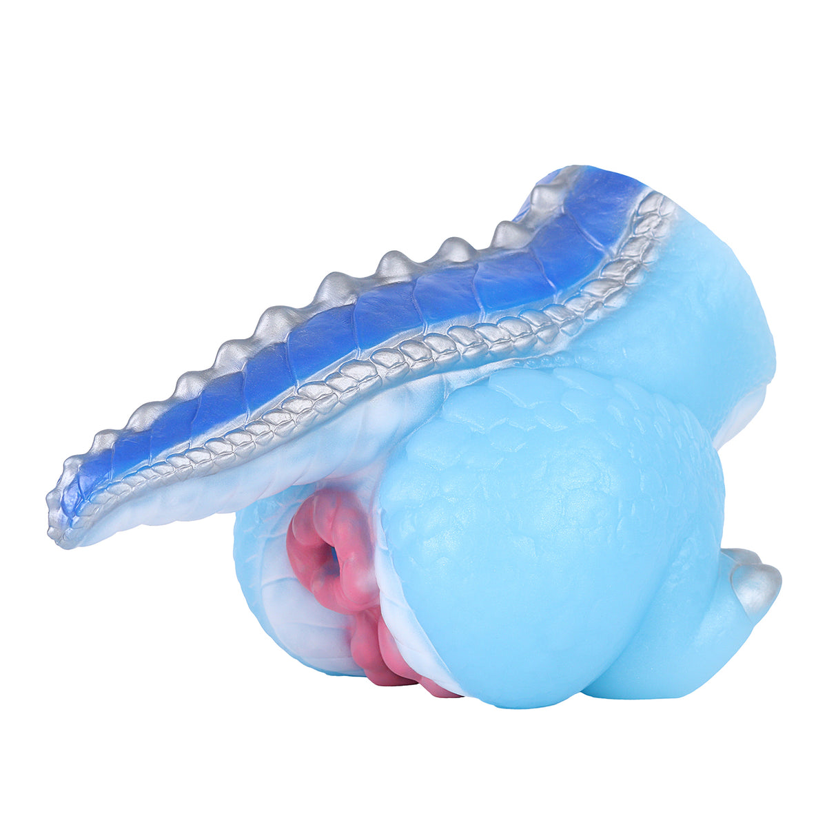 Sexpuppe Eisfrost-Drachen Halbkörper – Zweikanalig Vaginal & Anal, Geschichtete Drachenschuppen, Drachenschwanz & Drachenklauen, Rosenrosa Doppelöffnung, Platin-Doppelschicht-Silikon | Fantasy Rollenspiel