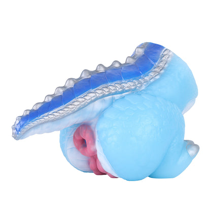 Sexpuppe Eisfrost-Drachen Halbkörper – Zweikanalig Vaginal & Anal, Geschichtete Drachenschuppen, Drachenschwanz & Drachenklauen, Rosenrosa Doppelöffnung, Platin-Doppelschicht-Silikon | Fantasy Rollenspiel