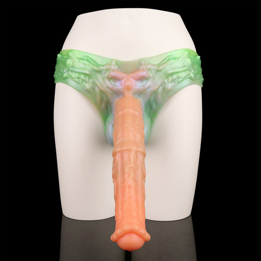 Fantasy Equine Penis Sleeve – Horse Wearable Strap-On with Emerald Green Caramel Coloration