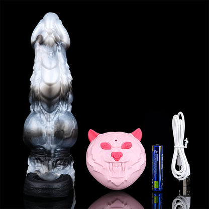 Dragon Penis Sleeve Mondweiß – Schuppenpanzer, 10 Vibrationsmodi & Fernbedienung