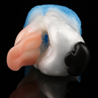 Hundemaul-Masturbator mit Zunge – Weiß/Blau – Stroker mit Struktur-Kanal