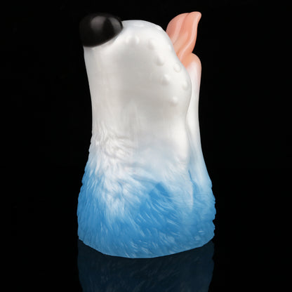 Hundemaul-Masturbator mit Zunge – Weiß/Blau – Stroker mit Struktur-Kanal
