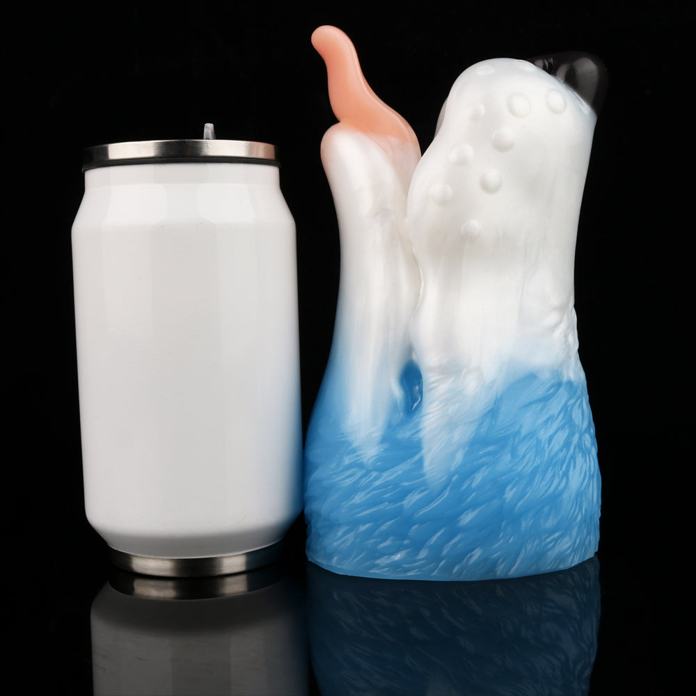 Hundemaul-Masturbator mit Zunge – Weiß/Blau – Stroker mit Struktur-Kanal