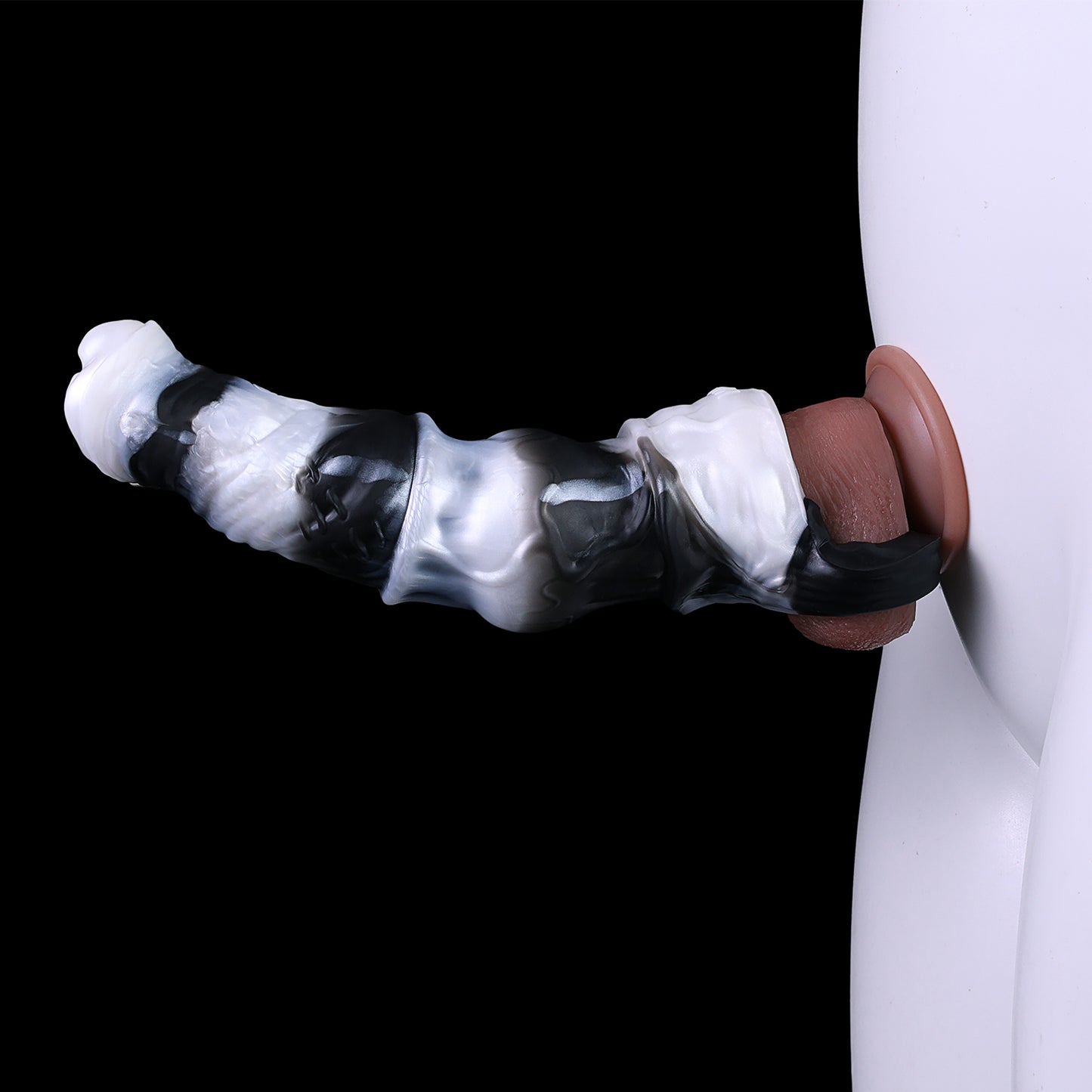 Penishtuelle Beast Eisweiß – Penis Extender, 10 Vibrationsmodi & Katzendämon-Fernbedienung