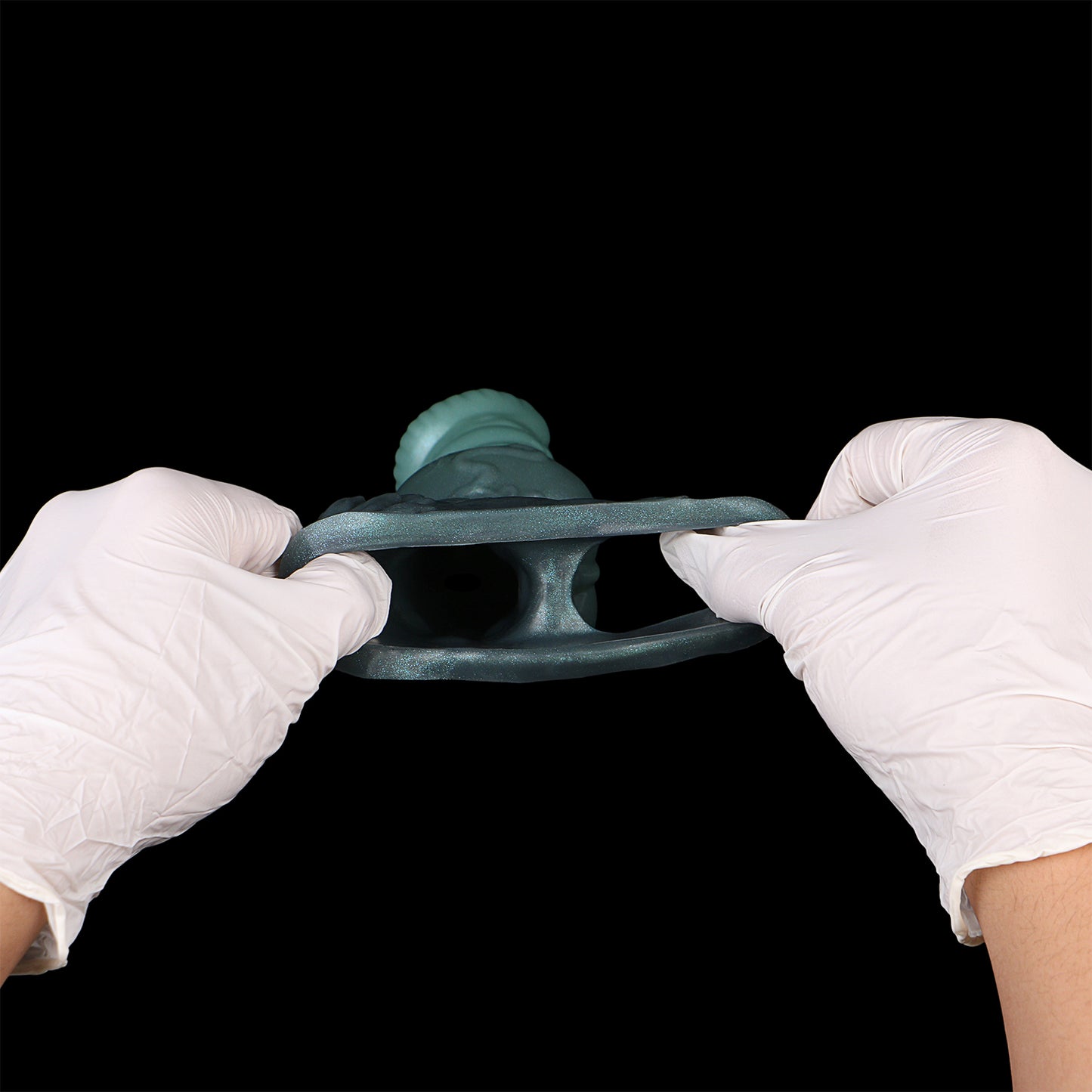 Venomous Jade – Platinum Silicone Spiral Penis Sleeve with Testicle Ring