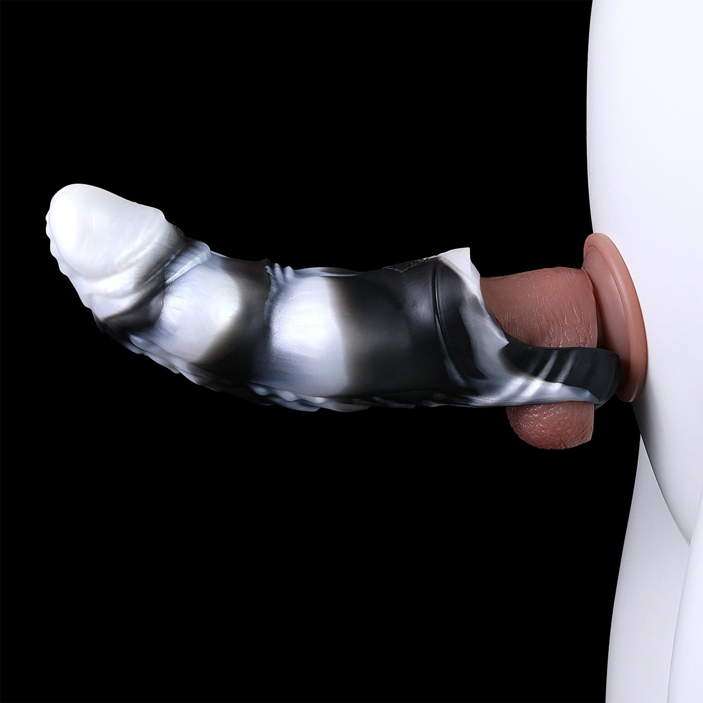 Mythic Dragon Penishülle – Dreistufiger Silikon Penis Extender mit Funk-Fernbedienung & Hoden-Lock
