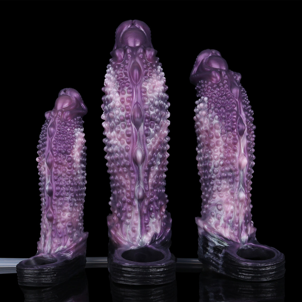 Penis Sleeve Alien – Violette Noppenhülle mit Spritzfunktion für Fantasy-Rollenspiele