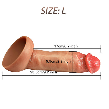 Realistic Dildo Hautfarbe – Handgespritzt, Saugnapf & Drei Größen