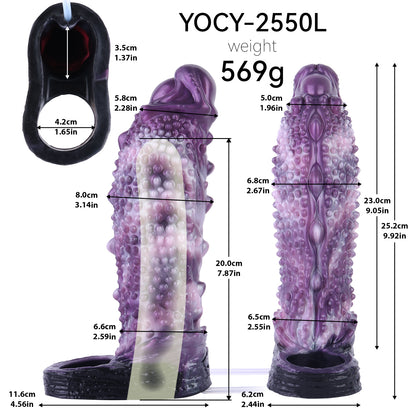Penis Sleeve Alien – Violette Noppenhülle mit Spritzfunktion für Fantasy-Rollenspiele