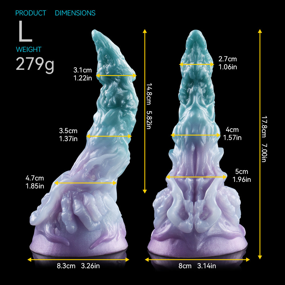 Alien-Tentakel Dildo mit Asymmetrischer Tentakel-Struktur  – Extraterrestrischer Fantasy-Dildo in Perlglanz