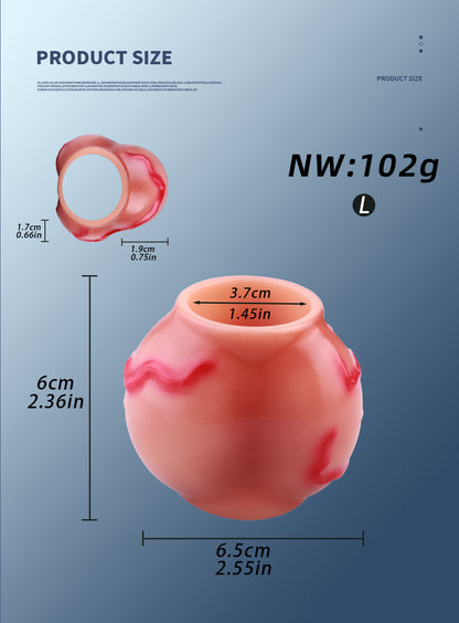 Crimson Dog Bite Mini Penis Sleeve Platinum Silicone - Compact Knot Ring fuer Erektion und diskrete Vergroesserung