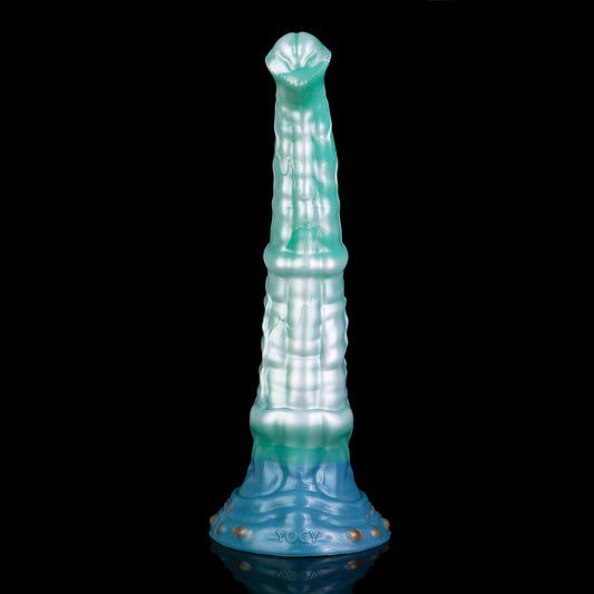 Mystic Sea Spirit: Platinum Silicone Horse Dildo with Inflatable Core & Suction Cup