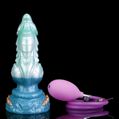 Mystical Ocean Dragon Dildo: Inflatable Fantasy Experience with Suction Cup & Color Gradient