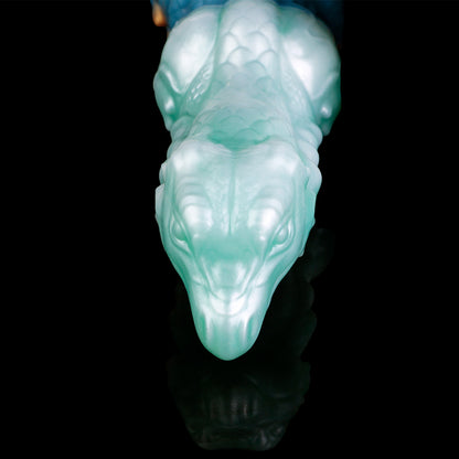 Mystical Ocean Dragon Dildo: Inflatable Fantasy Experience with Suction Cup & Color Gradient