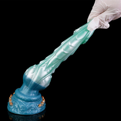 Mystical Ocean Dragon Dildo: Inflatable Fantasy Experience with Suction Cup & Color Gradient