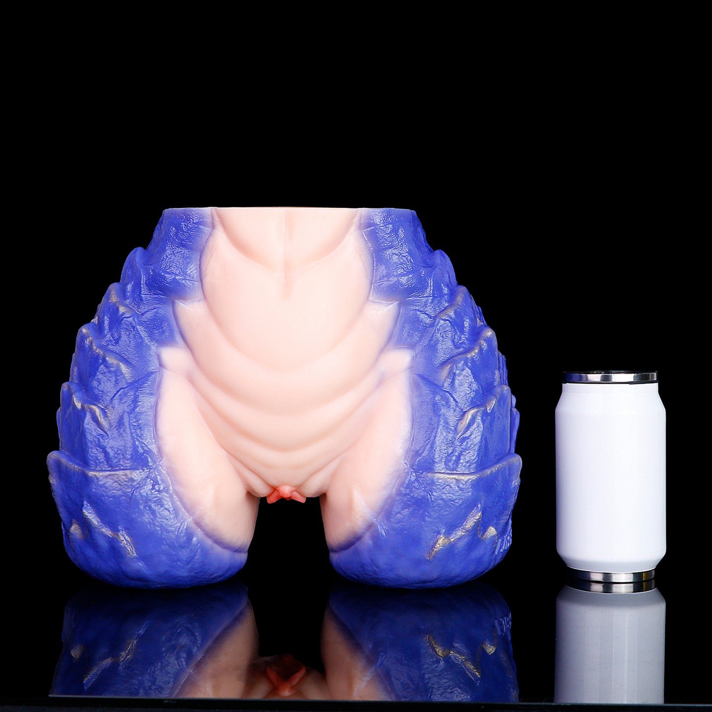 Blau-Lila Drachen-Po Masturbator für Männer – Medizinisches Silikon-Dual-Kanal Sextoy für Dein Fantasy Solo-Erlebnis
