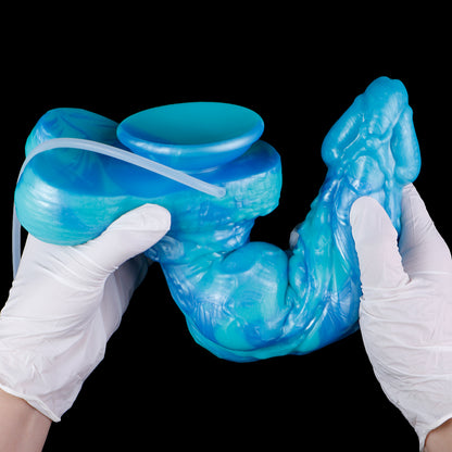 Squirt Dildo Eisblau – Fantasy-Schaft aus Platin-Silikon mit Ejakulationsfunktion | SilikonLust