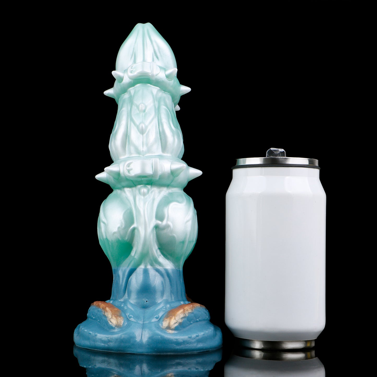 Ice Dragon from the Deep: Platinum Silicone Dragon Dildo – Inflatable, Spiked & with Suction Cup