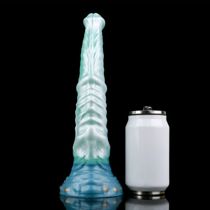 Mystic Sea Spirit: Platinum Silicone Horse Dildo with Inflatable Core & Suction Cup