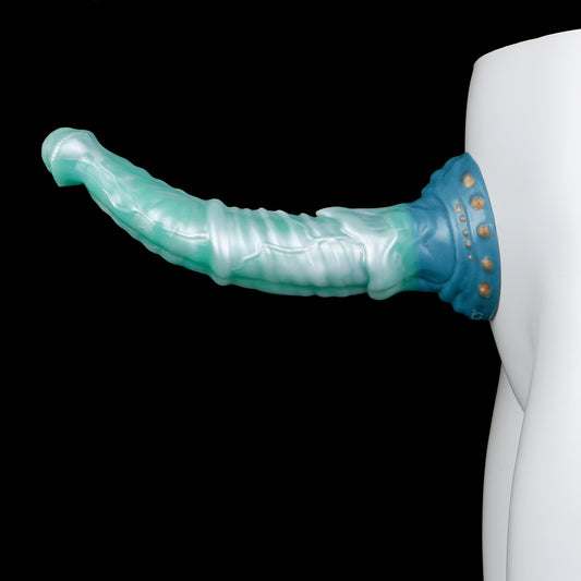 Mystic Sea Spirit: Platinum Silicone Horse Dildo with Inflatable Core & Suction Cup