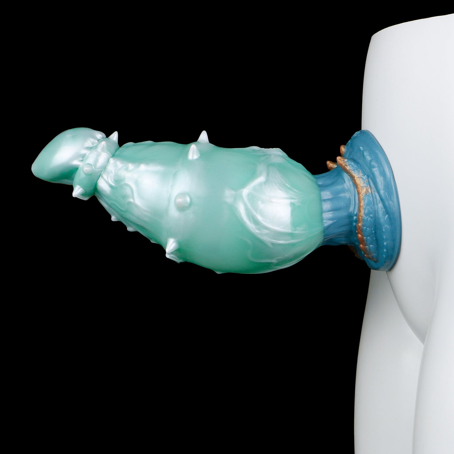 Ice Dragon from the Deep: Platinum Silicone Dragon Dildo – Inflatable, Spiked & with Suction Cup