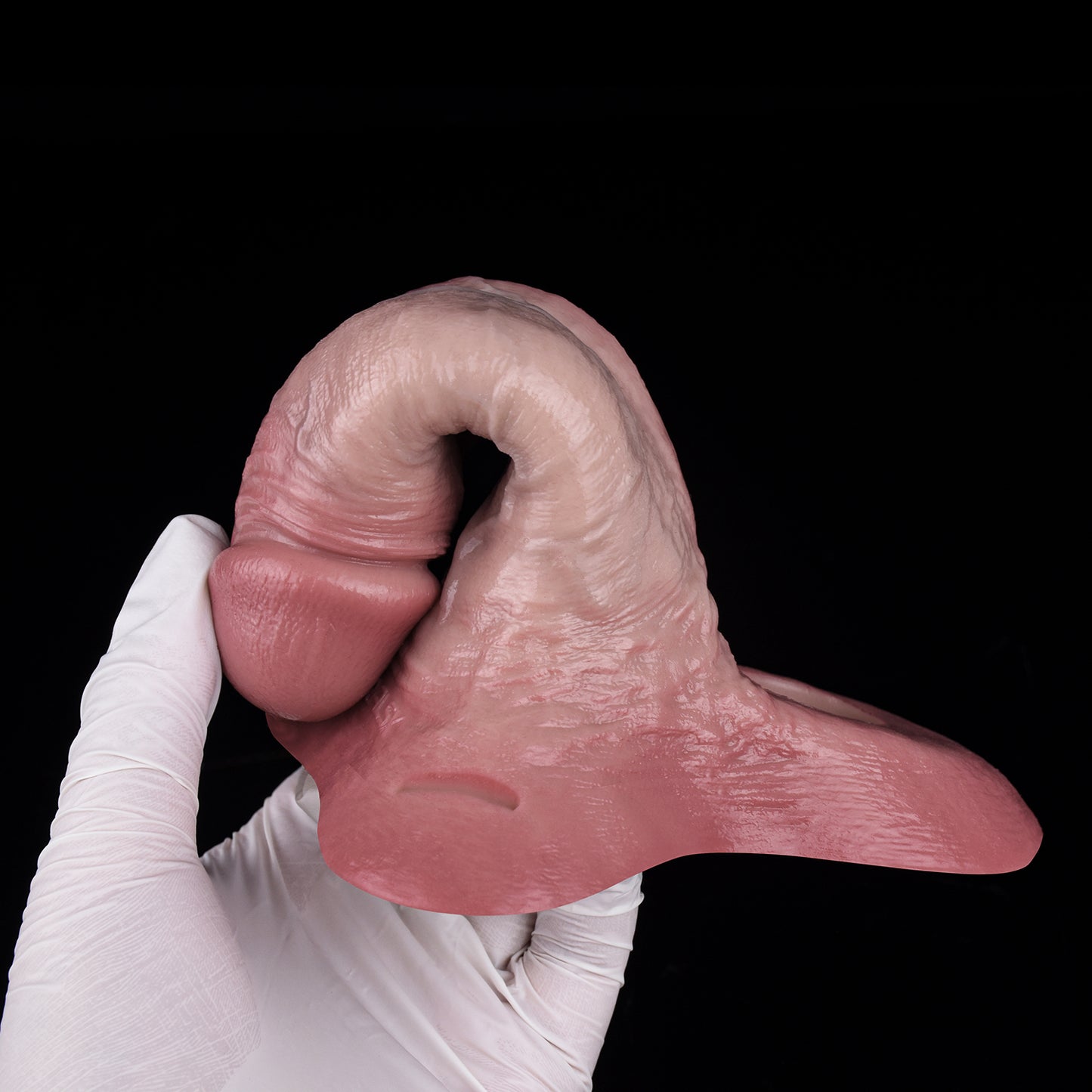 Realistischer Silikon Dildo mit Ring – Wearable Dildo mit Hollow Design und Leder-Harness für kontrollierten Strap-on-Einsatz
