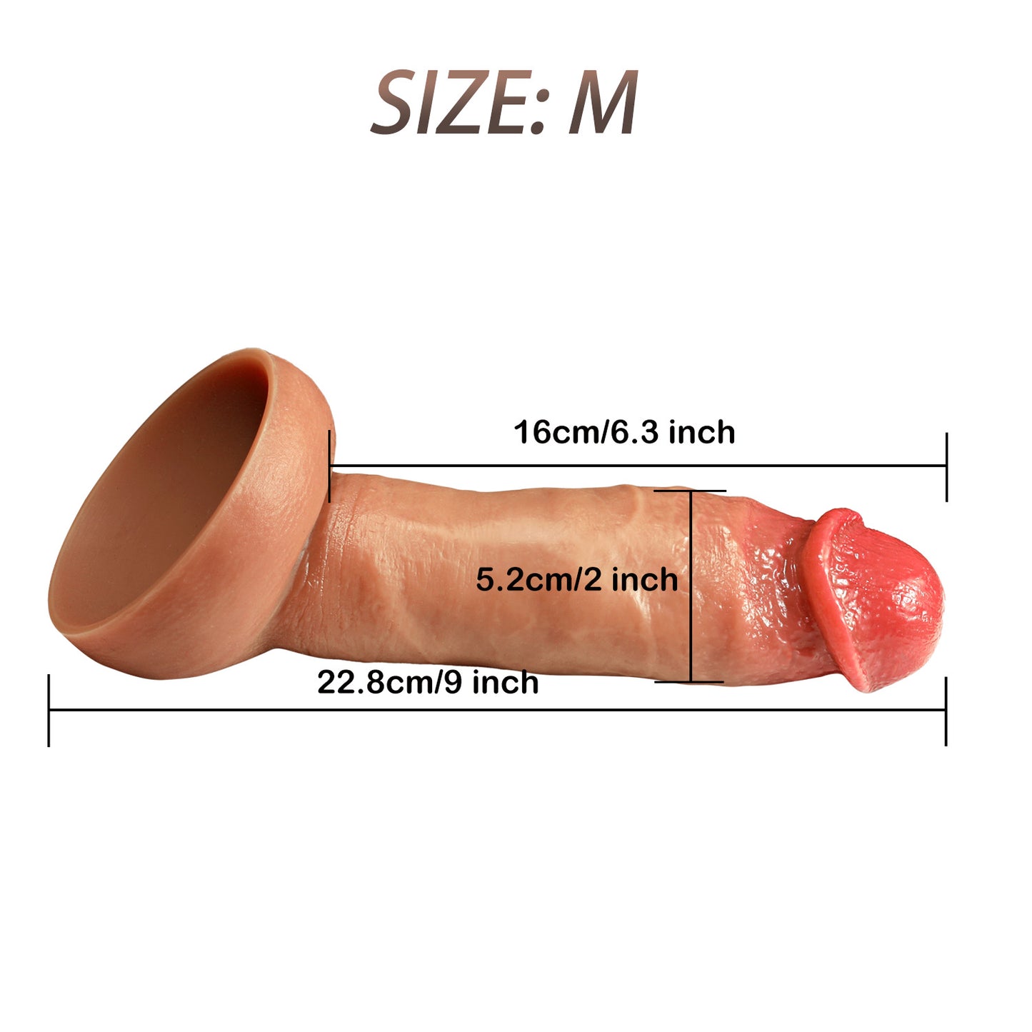 Realistic Dildo Hautfarbe – Handgespritzt, Saugnapf & Drei Größen