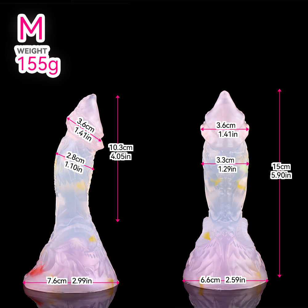 Magischer Pastell Fantasy Dildo – Transluzenter Silikondildo in Rosa & Lila mit Saugnapf