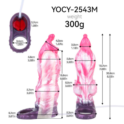 Sternnova Penis Sleeve – Bionische Wulststruktur, Rosa-Weiss-Perlmuttwirbel, Spritzfunktion & Violetter Erweiterungsring-Verzögerungssockel aus Platin-Silikon