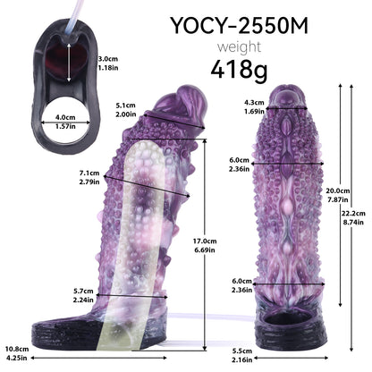 Penis Sleeve Alien – Violette Noppenhülle mit Spritzfunktion für Fantasy-Rollenspiele