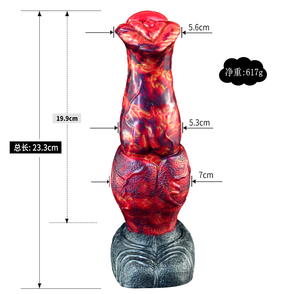 Red and Black Lava Fantasy Dildo - Love the Intense Textures, Fiery Colors, and Imaginative Stimulation