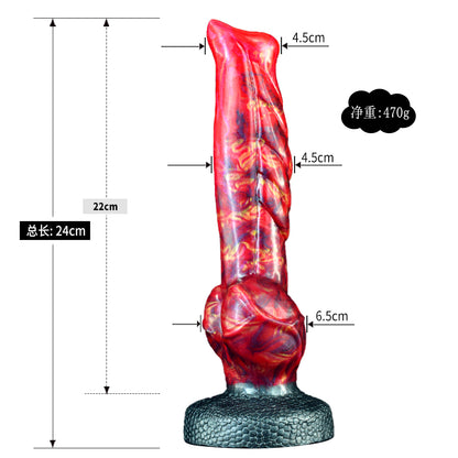 Red Devil Fantasy Dildo – Spiral Head, Suction Cup & Medical Silicone | SilikonLust