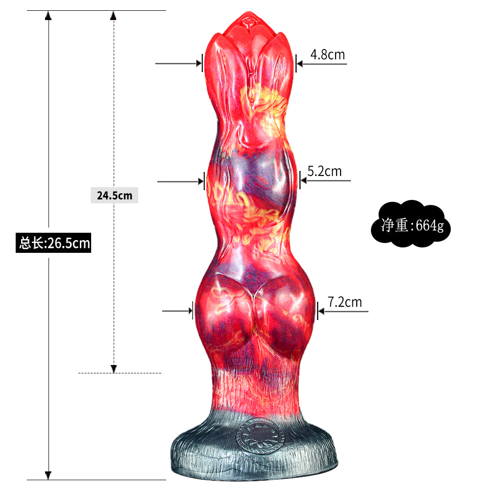 Convex and concave silicone dildos - with a spiral flower head and clearly structured segmentation for targeted G-spot and P-spot stimulation