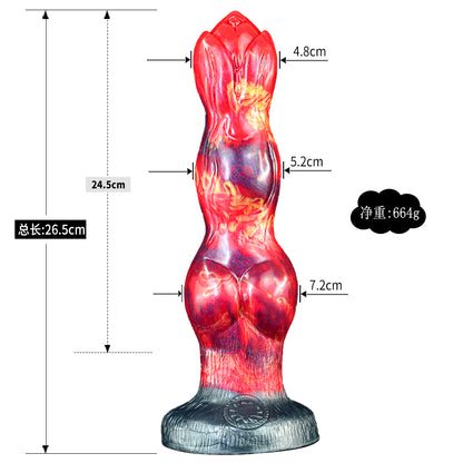 Convex and concave silicone dildos - with a spiral flower head and clearly structured segmentation for targeted G-spot and P-spot stimulation