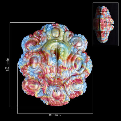 Octopus Grinder Sex Toy | Platinum Silicone Sexually Grinding Pad with Tentacle Sucker Landscape & Tie-Dye