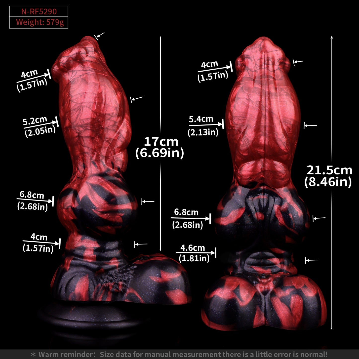 Canine Fantasy Dildo | Platinum Silicone Dog Anatomy Dildo mit Bulbus-Glandis-Expansionsknoten, Doppel-Anker-Sackkörper & Lava-Zweifarbguss – NNSX