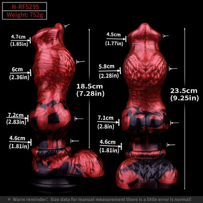 Dog Inspired Dildo Progressiv & Unausweichlich – Animal Anatomy Predator Bulb Dildo mit Doppelknoten-Welle und Gespaltener Doppelspitze