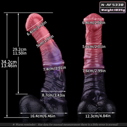 Horse Dildo – Rosa-Violett-Verlauf & Doppelschicht-Silikon für freihändige Fantasy-Momente