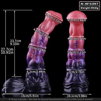 Horse Dildo Violettkaskade – Gestufte Silikon-Pferdeform mit Saugnapf für Fantasy-Paarzeit