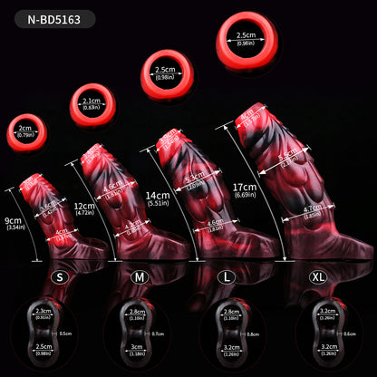 Fantasy Penis Sleeve – Rectangular Glans Cap & Muscle Flow Texture | SilikonLust