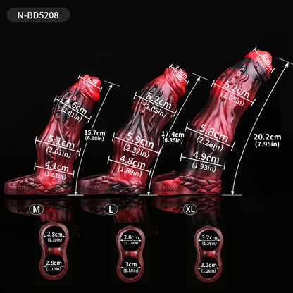 Penis Sleeve with Vein Relief & Lava Aesthetic – Textured Extension in a Bestial Design